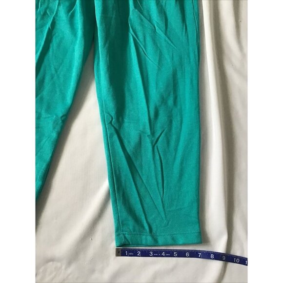 Young Stuff II Womens Teal Elastic Waist Pants Size M 100% Cotton Made In USA - Picture 8 of 12